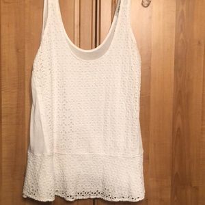 White sleeveless top